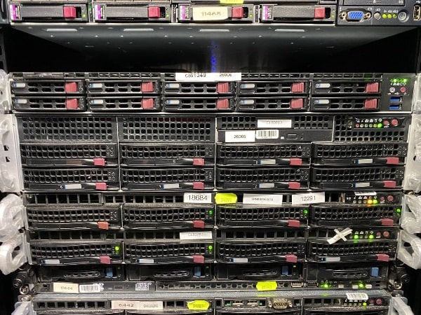 Servers at rack